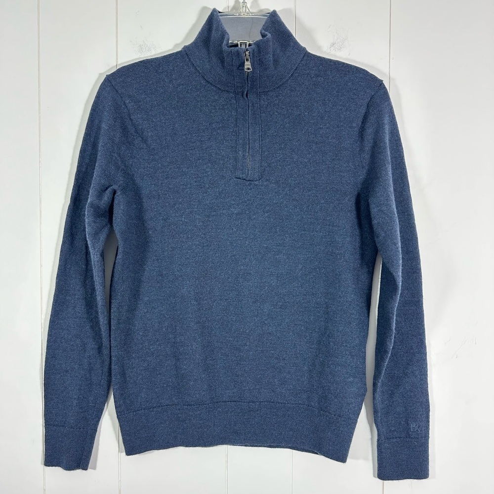 Banana Republic Navy Knit Sweater Size Small Mens Italian Merino Yarn by Baruffa